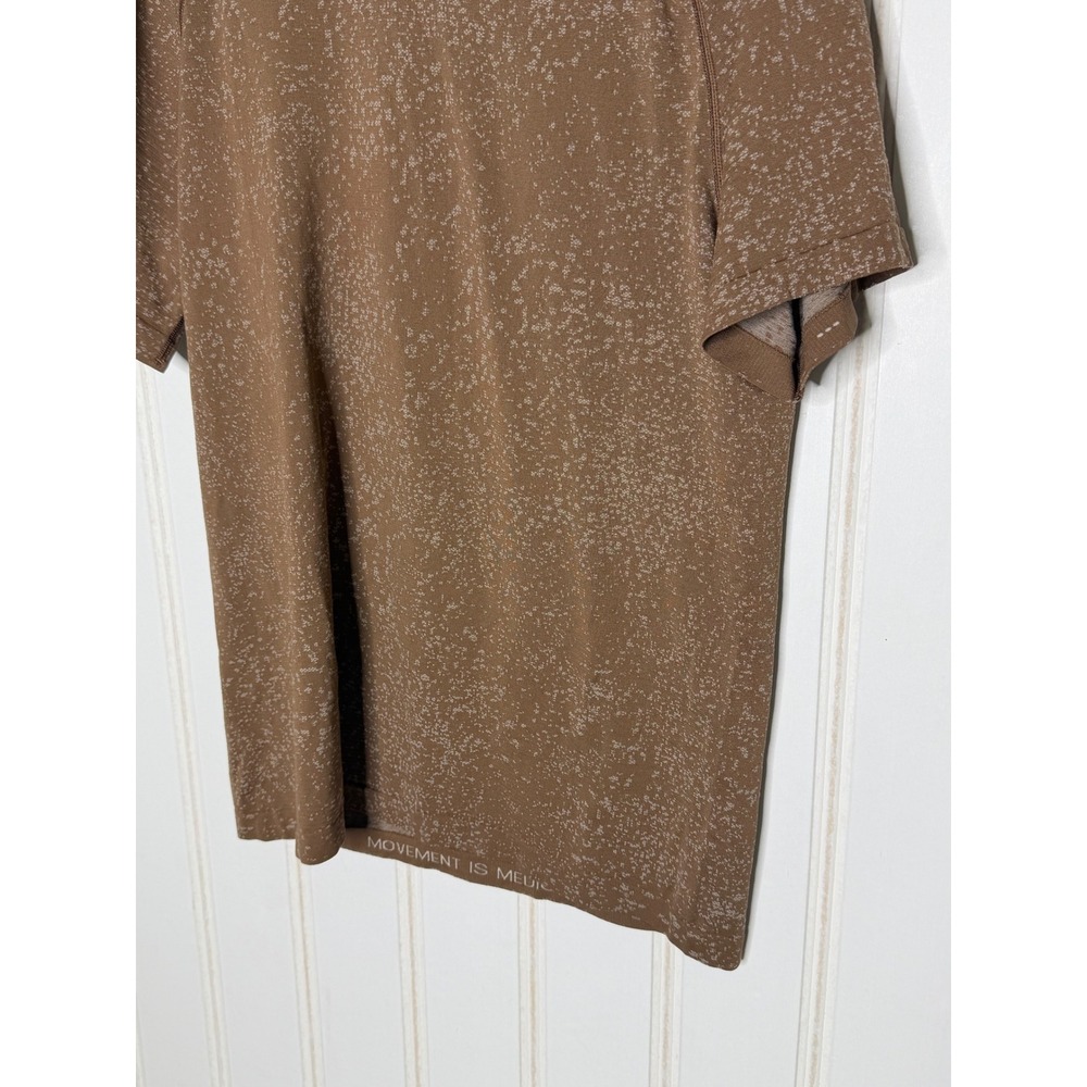 Lululemon Metal Vent Tech Short Sleeve Shirt Medium Brown Splatter Pattern 292 - Picture 3 of 8